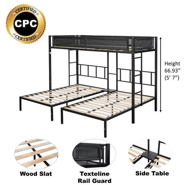 Black Metal Triple Twin Bunk Bed Bed Bath & Beyond 37909525