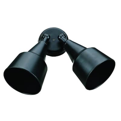 AA Warehousing Outdoor Black 2-light Flood Light