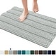preview thumbnail 7 of 9, Subrtex Non-slip Bathroom Rugs Chenille Soft Striped Plush Bath Mat