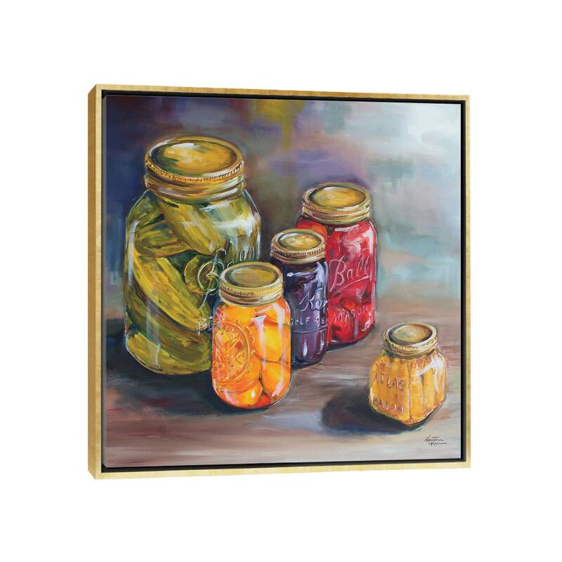 iCanvas "Canning Jars" by Kristine Kainer Framed - Gold - 37x37
