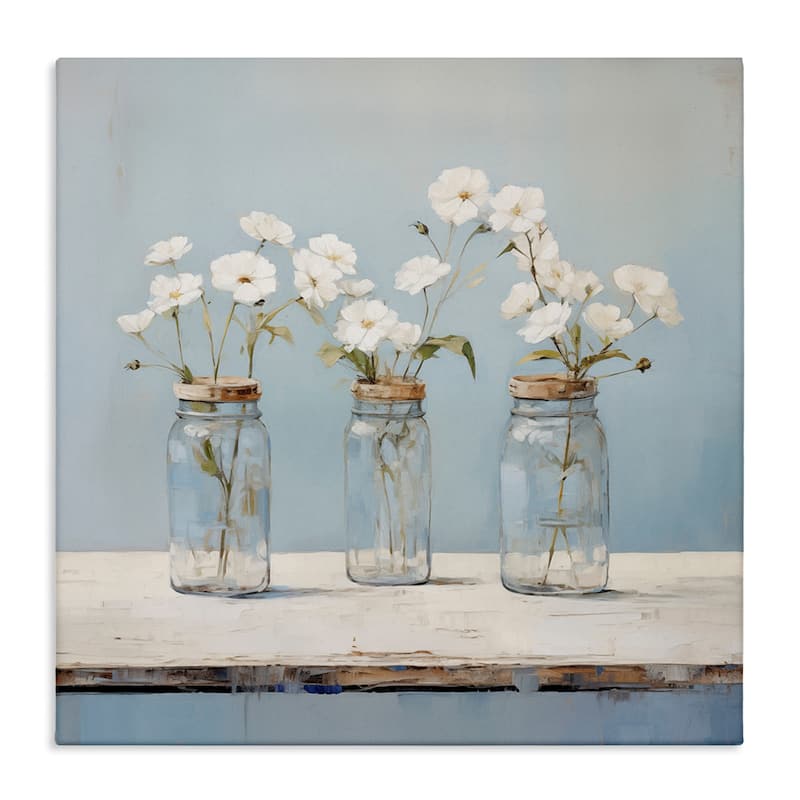 Stupell Country Jar Bouquet Trio Canvas Wall Art Design By Arlington Prints - 17 x 17