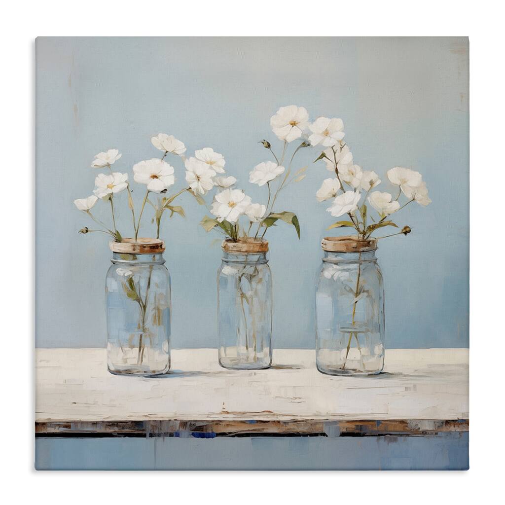 Stupell Country Jar Bouquet Trio Canvas Wall Art Design By Arlington Prints