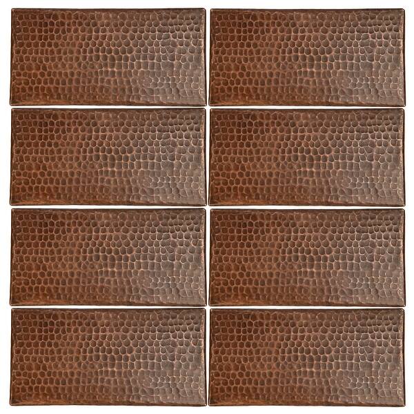 Shop 4 Inch X 8 Inch Hammered Copper Tile Set Of 8 Overstock 10701185