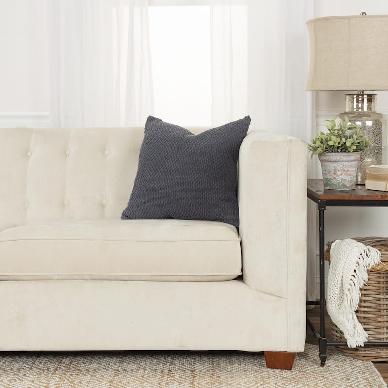 Rizzy Home Transitional Solid Light Texture Throw Pillow