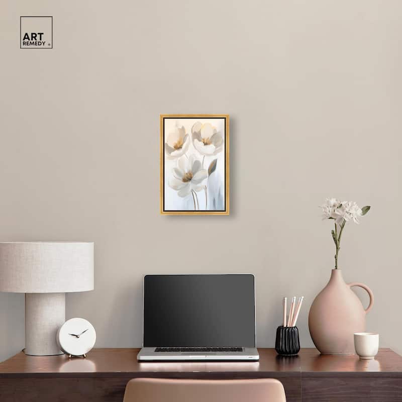 Silvered Flora I Canvas by Art Remedy