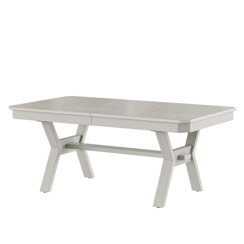 VECELO Dining Table and Chairs Set for 4-6 Persons Extendable Kitchen Dining Room Table Set