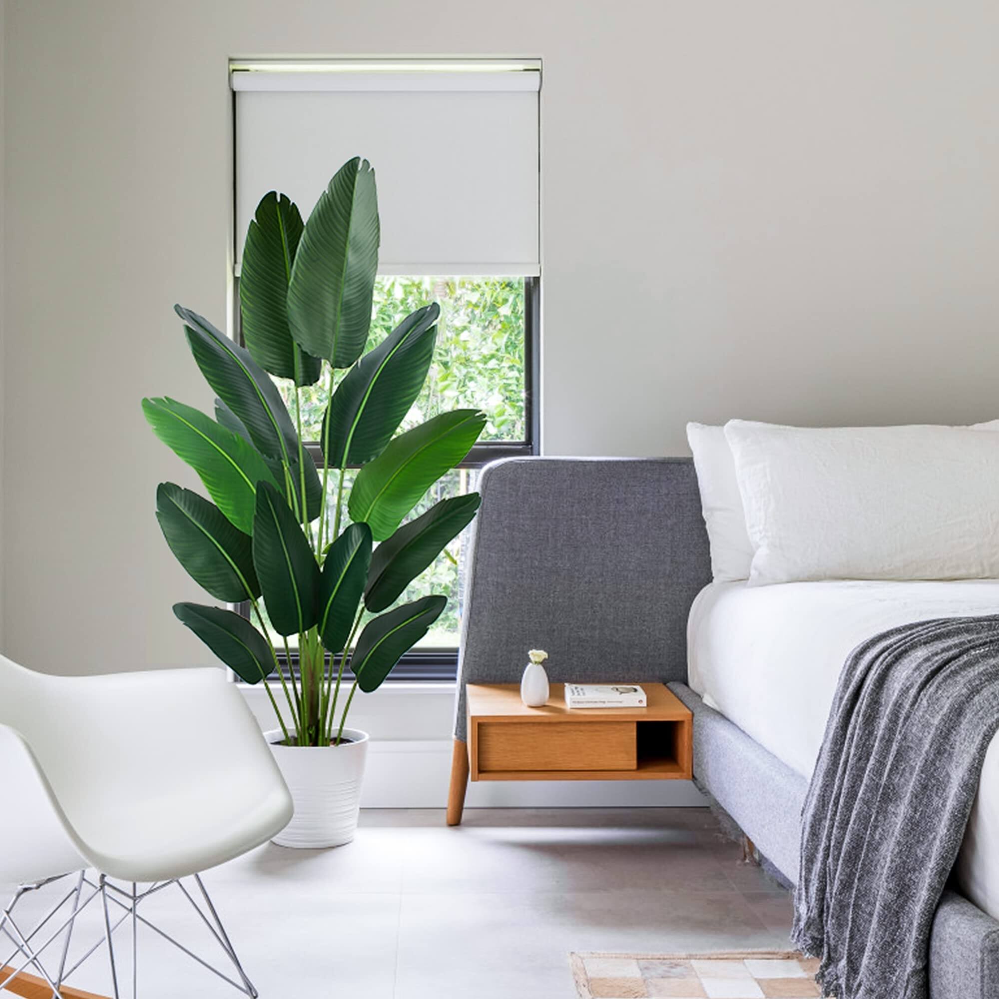 Artificial Bird of Paradise Plant 6 Ft Tall Fake Banana Leaf Plant