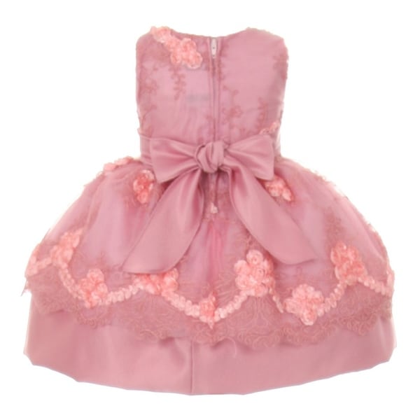 dusty rose baby girl dress