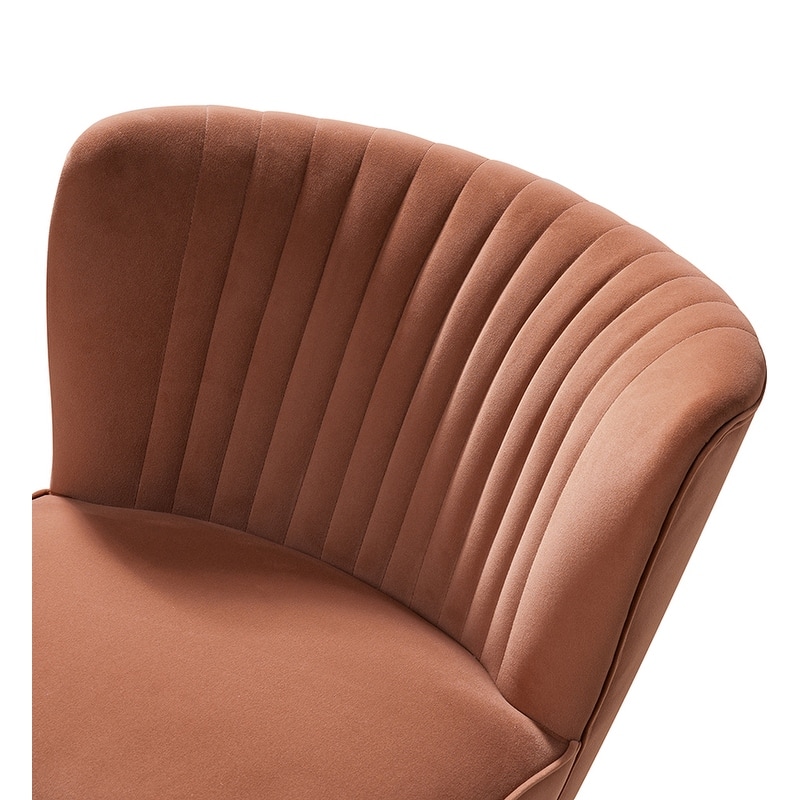 Monica 22''W Upholstered Modern Tufted Accent Side Chair with Gold Legs by HULALA HOME