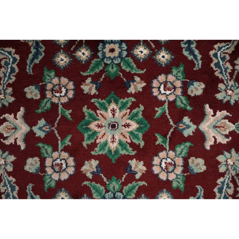 Hand Knotted Oriental 100% Wool Carpet Traditional All-Over Red Agra Area Rug - 5' 11'' X 4' 0''