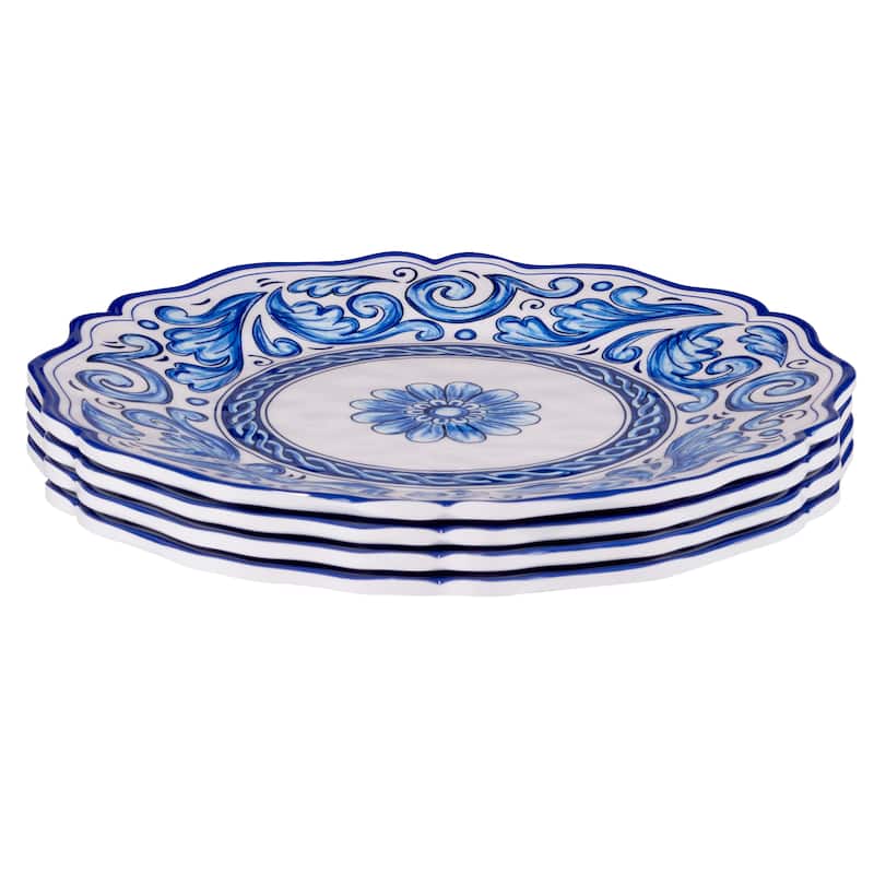 Certified International Veranda Melamine 11" Dinner Plates, Set of 4 - 11" Diameter x 1"
