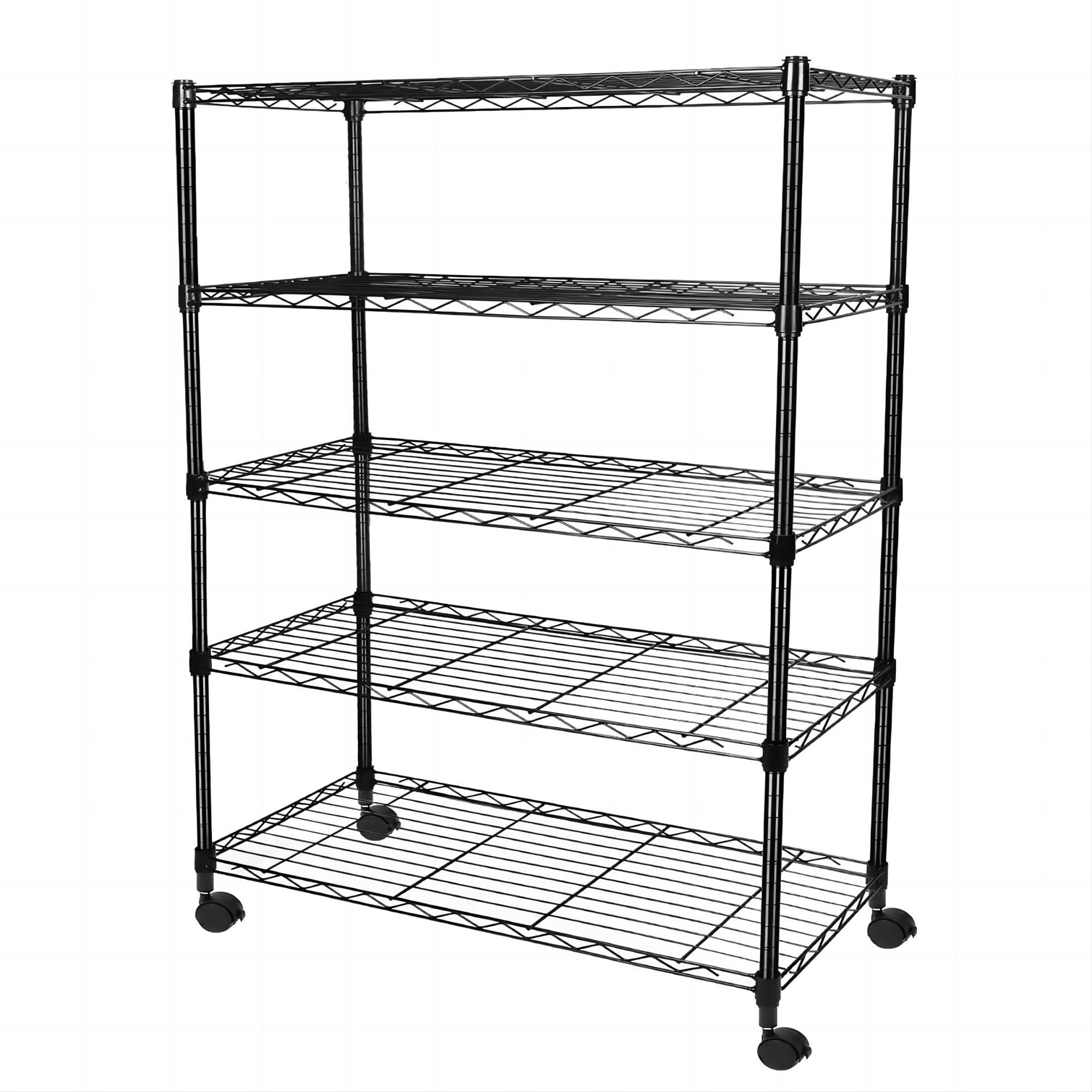 Metal shelving unit with wheels store