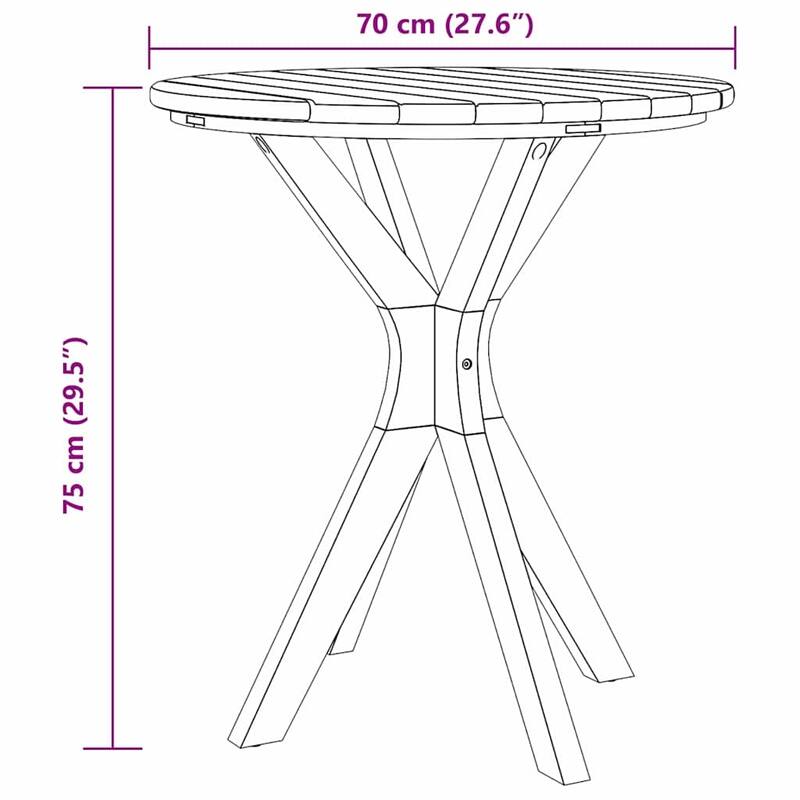 vidaXL Patio Table Brown Solid teak wood