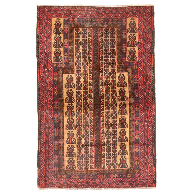 ECARPETGALLERY Hand-knotted Teimani Tan Wool Rug - 2'10 x 4'6