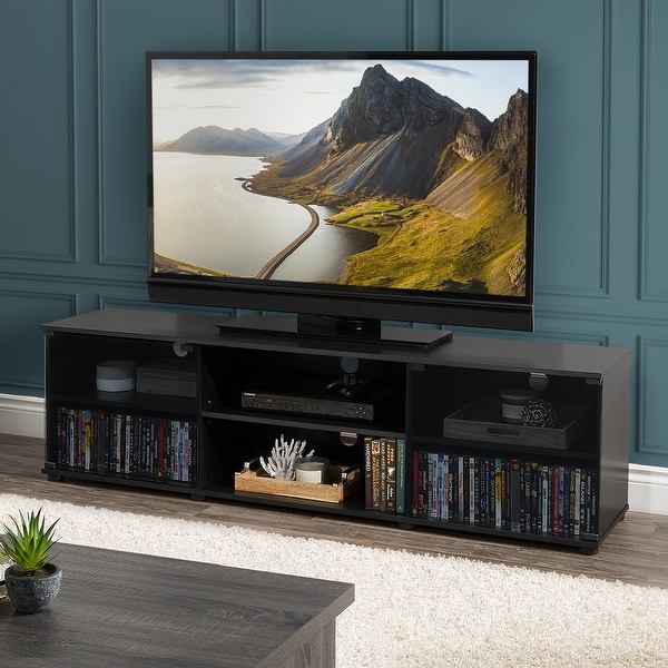Black tv stand 85 on sale inch
