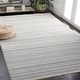 preview thumbnail 1 of 8, SAFAVIEH Whisper Mehtap Contemporary Stripe Fringe Rug 4' x 6' - Light Grey/Ivory - Rectangle