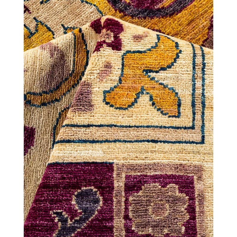 Overton Hand Knotted Wool Vintage Inspired Modern Contemporary Eclectic Multi Area Rug - 9' 0" x 11' 4"