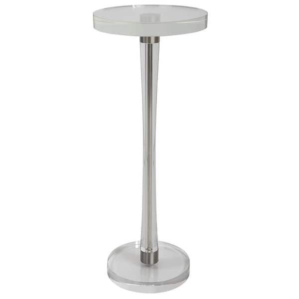 slide 2 of 4, Uttermost Pria Crystal Drink Table - 9"W x 22"H x 9"D Silver - 9"W x 22"H x 9"D
