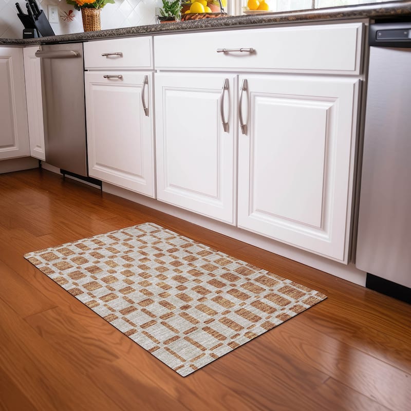 Premium Washable Super Soft Modern Hope Mayfield Rug - Terracotta - 1'8" x 2'6"