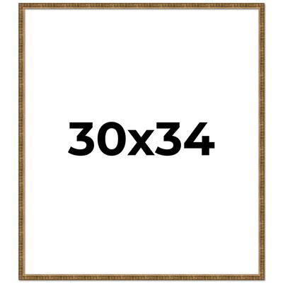 30x34 Frame Gold Solid Wood Picture Frame - Complete Modern Photo