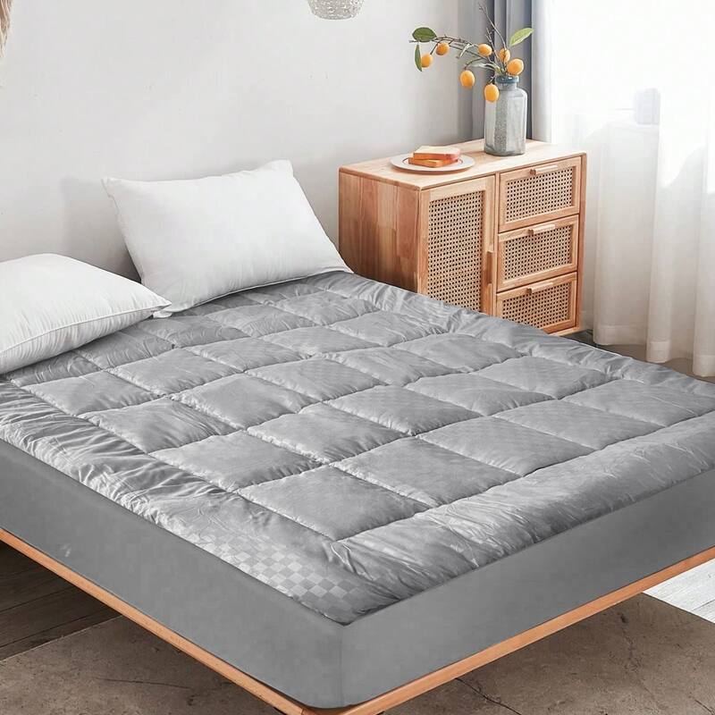 Breathable Down Alternative Mattress Topper with 8-21in Deep Pocket - 54in*75in - Grey