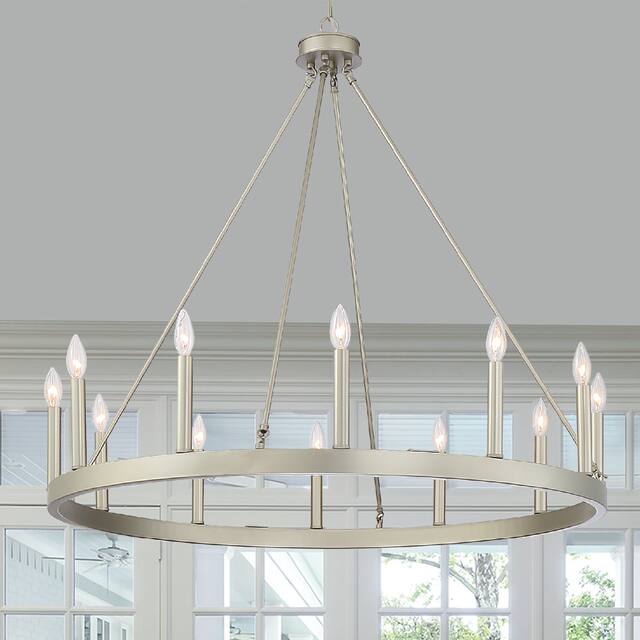 The Gray Barn Highclere 12-light Wagon Wheel Chandelier - 40"x40"x35.93"