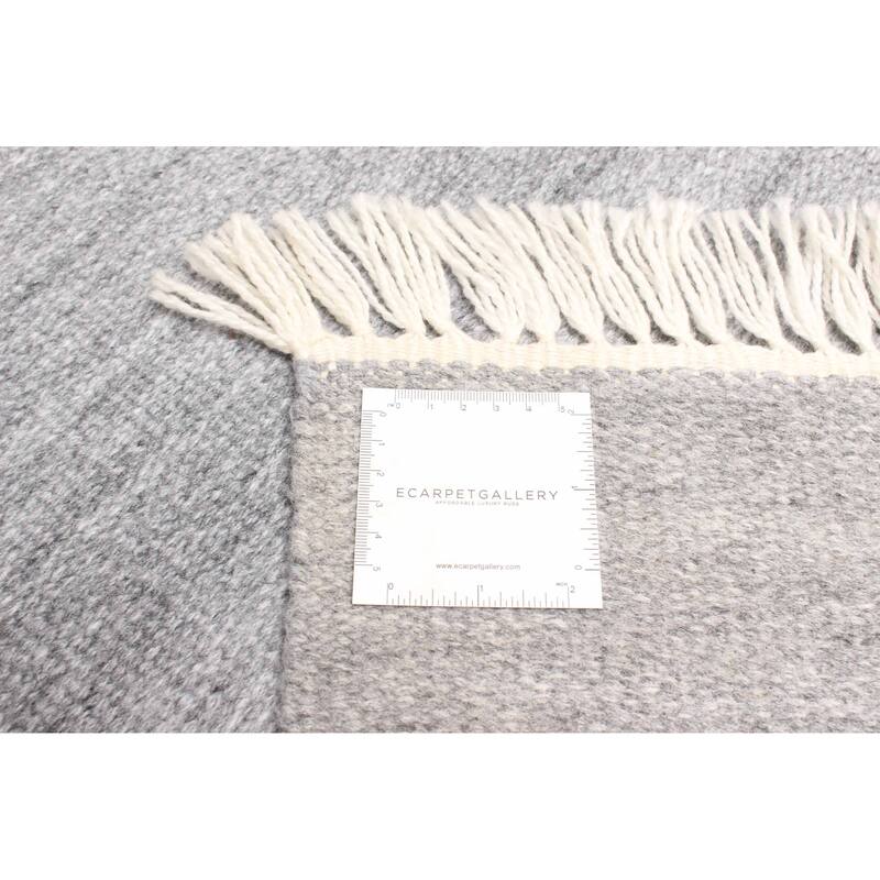 ECARPETGALLERY Flat-Weave Ankara FW Grey Wool Kilim - 5'1 x 7'8