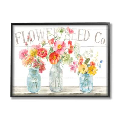 Stupell Flower Seed Co. Vibrant Spring Blossoming Florals Framed Giclee Texturized Art by Danhui Nai - Yellow