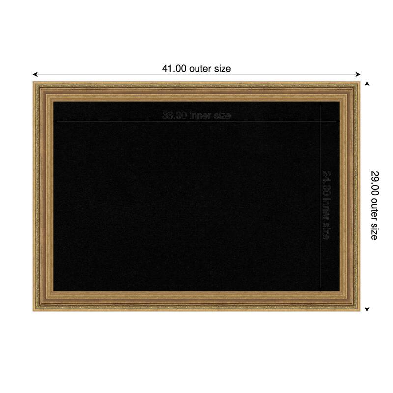 Elliot Gold Framed Cork Board - Bulletin Board, Organization Board, Pin Board - Black - 41 x 29 in