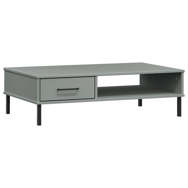 vidaXL Coffee Table Accent Side Sofa End Table with Metal Legs Solid Wood OSLO - 39.4" x 21.7" x 11.4"