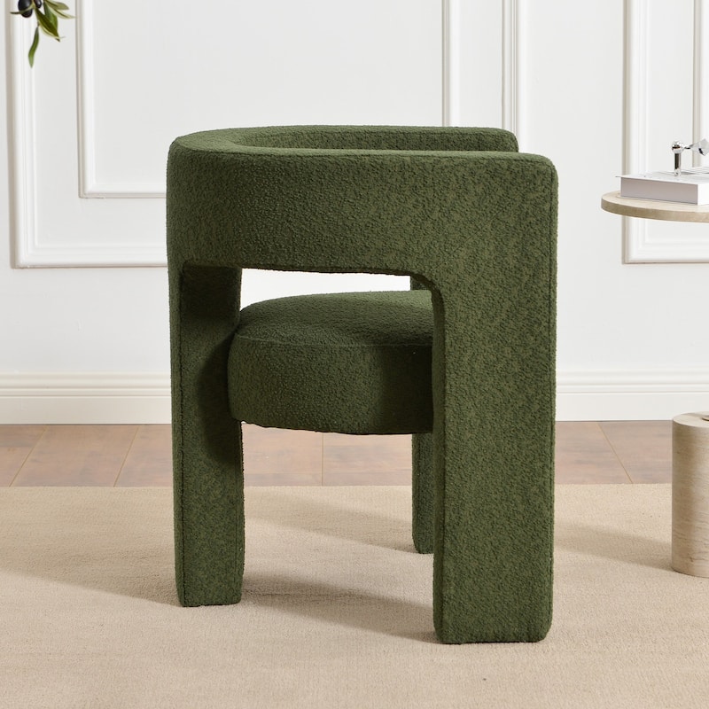 KINWELL 28" Wide Boucle Upholstered Square Armchair