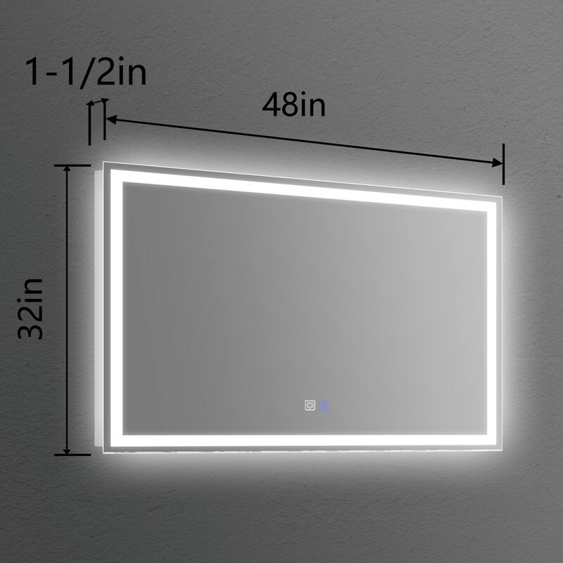 Dimmable LED Bathroom Vanity Mirror with Anti-Fog, Backlit + Front Lit