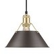 preview thumbnail 1 of 0, Yep by Golden Lighting Orwell 1-light 10in Pendant in Brushed Champagne Brass and Rubbed Bronze shade - Gold