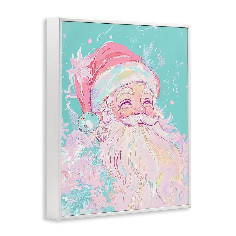 Stupell Pastel Jolly Santa Claus Framed Giclee Art Design By Arlington Prints