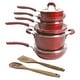 preview thumbnail 2 of 2, Kenmore Arlington Aluminum Ceramic Coated Nonstick Cookware Set in Red