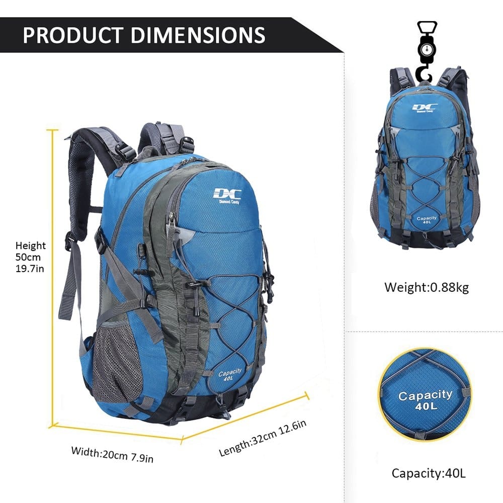 Waterproof Hiking Backpack for Men and Women, Lightweight Day Pack for ...