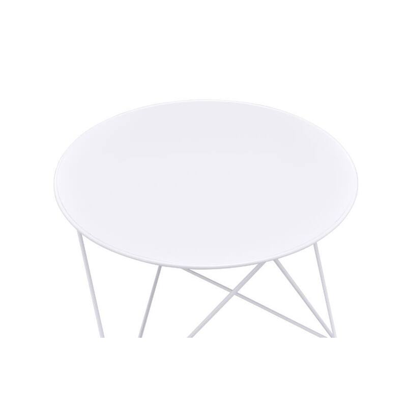 Round Table Accent Table in Metal Base