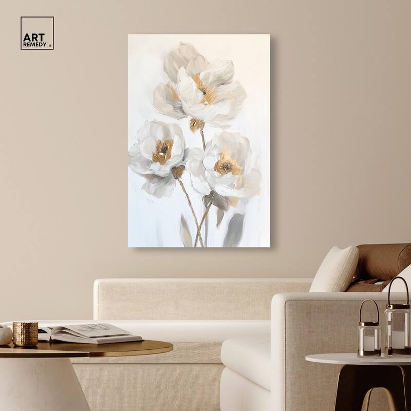 Silvered Flora II Canvas by Art Remedy, Gallery Wrapped