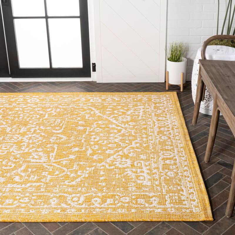 JONATHAN Y Medallion Textured Weave Indoor/Outdoor Area Rug