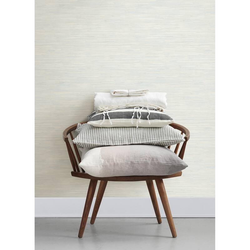 Chesapeake Grassweave Light Blue Imitation Grasscloth Wallpaper