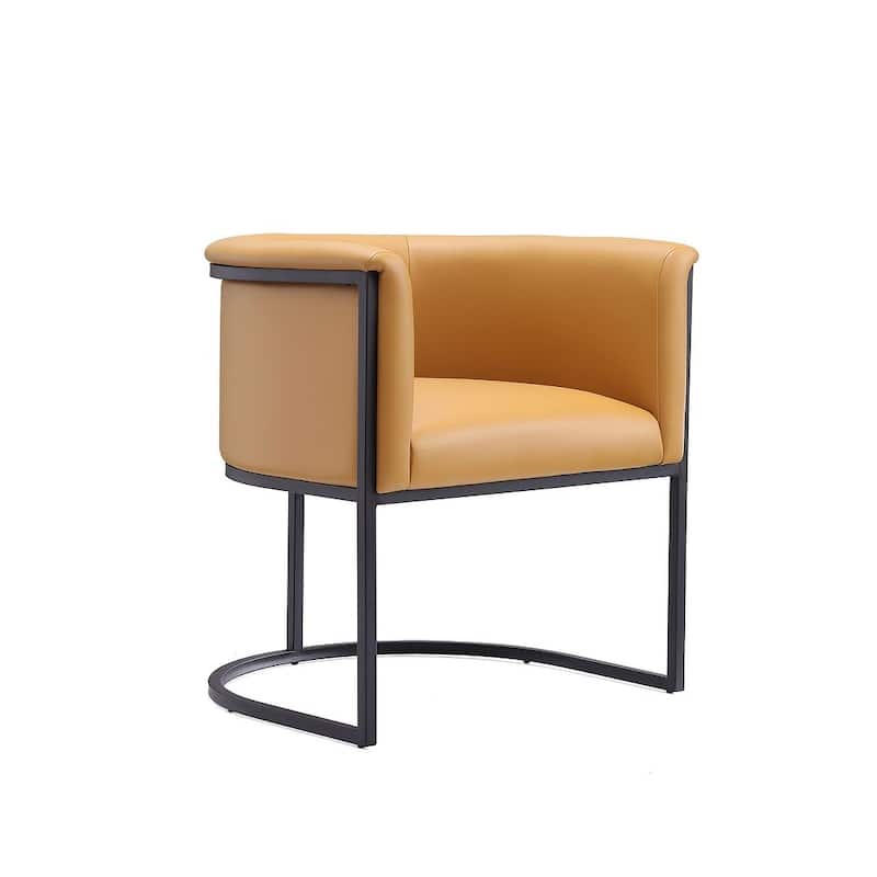 Bali Saddle and Black Faux Leather Dining Chair - Saddle