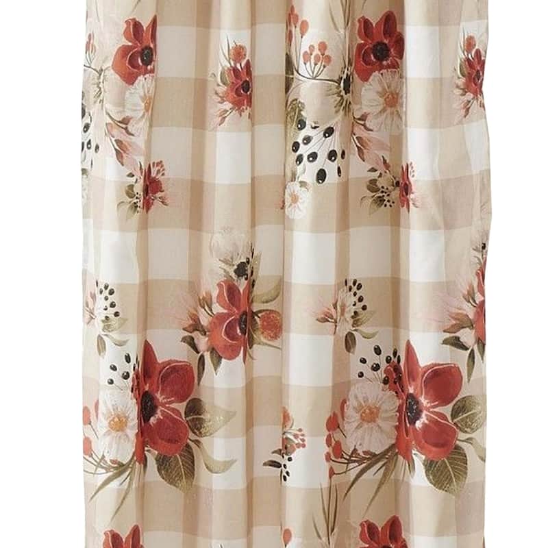 Lire 4 Piece Window Curtain Panel Set, Floral Print, Modern Multicolor