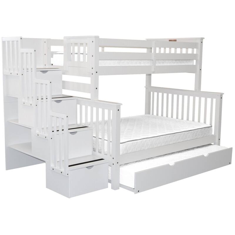 Taylor & Olive Trillium Twin over Full Stairway Bunk Bed, Twin Trundle