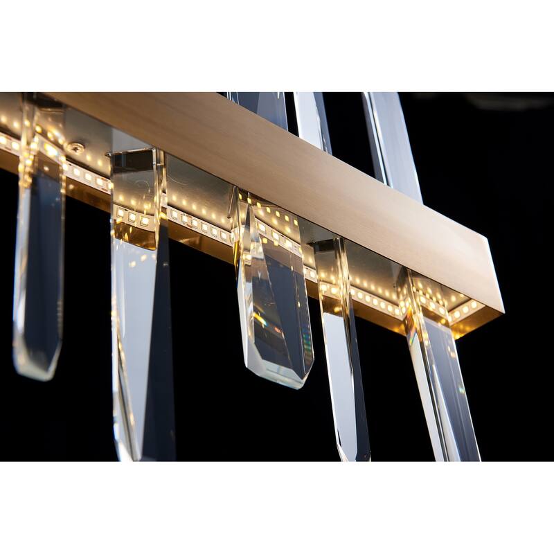 1-Light Chandelier - Coastal Craftsman Metal Hanging Light Fixture with Crystal Accents - 12