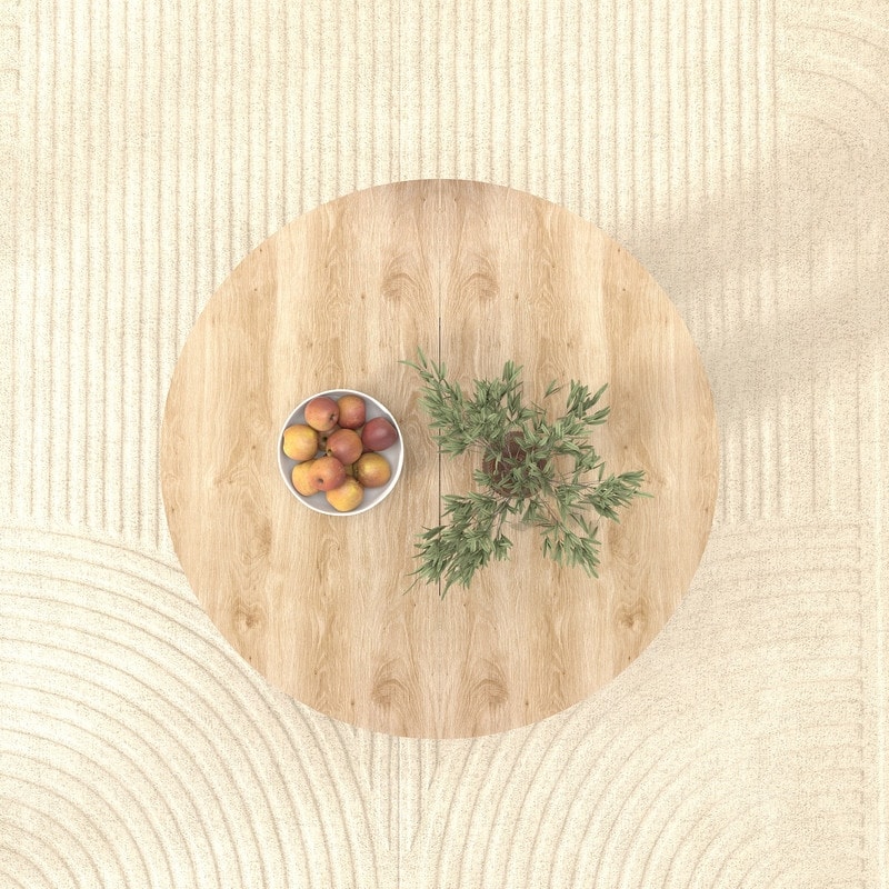 59x43 Inch Expandable Farmhouse Dining Table with X-Base, White Oak Finish - White Oak