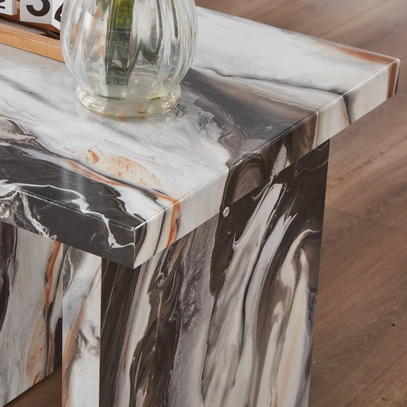 Roundhill Furniture Cavira 3-Piece Faux Marble Coffee Table Set