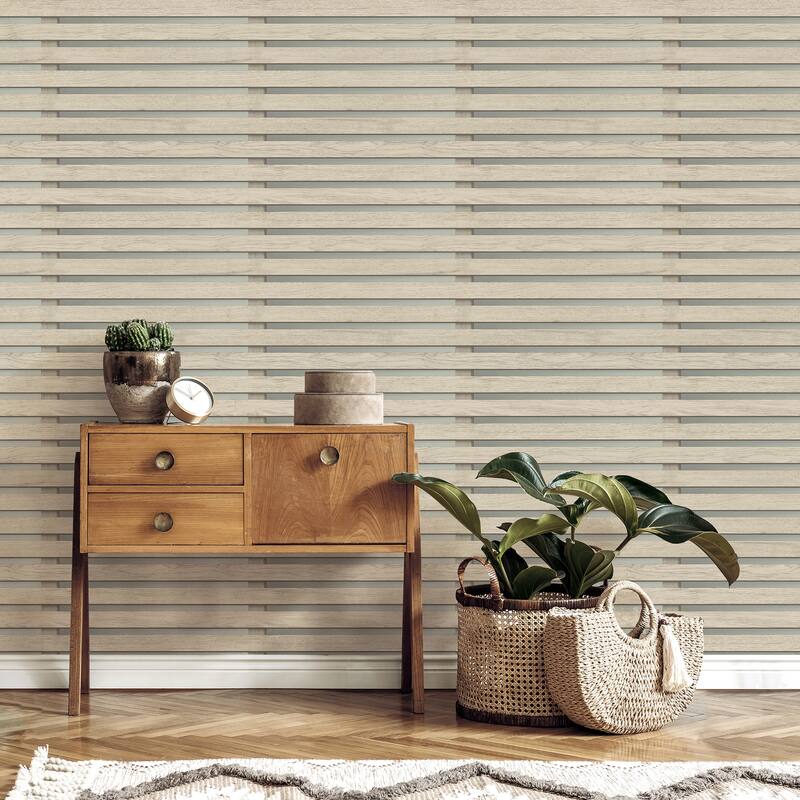 Fine Decor Marlow Grey Wood Slats Wallpaper
