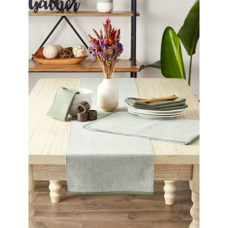 DII Mineral Eco-Friendly Chambray Fine Ribbed Table Runner 13x72 inches