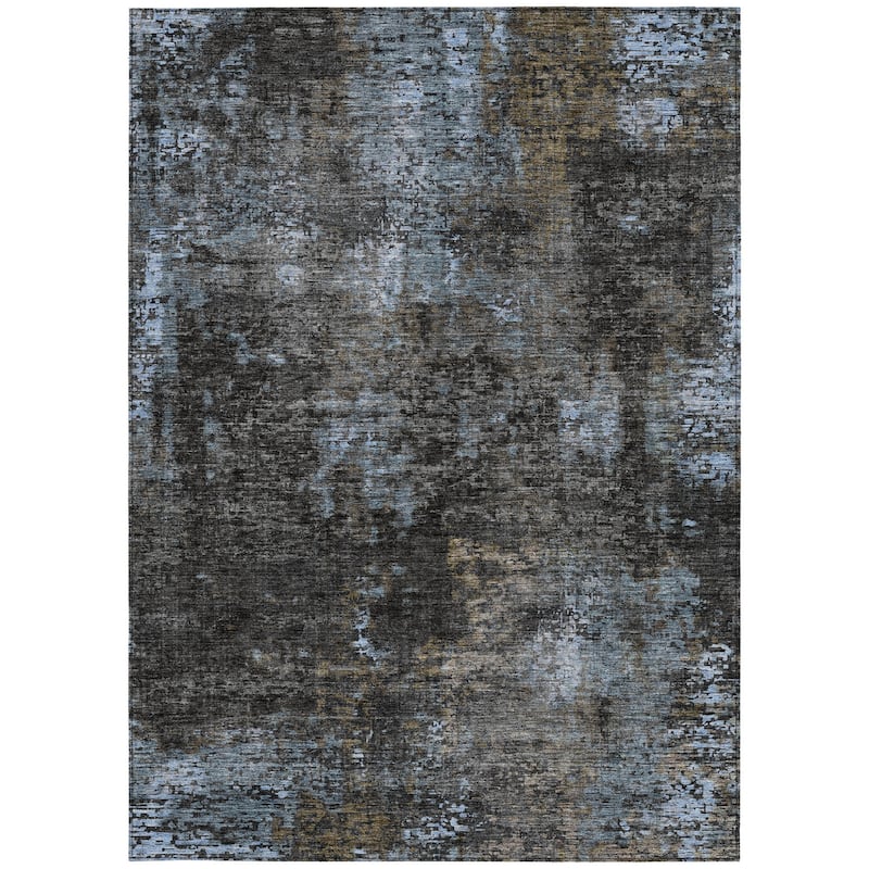 HomeRoots Abstract Transitional Rectangle Outdoor Rug
