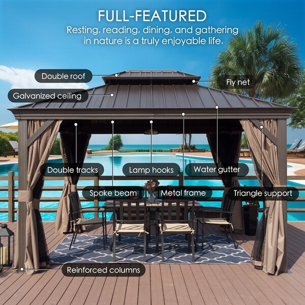 世界の家具大百科 & GAZEBO 10X10Ft Softtop Metal Gazebo With Mosquito Net&Sunshade